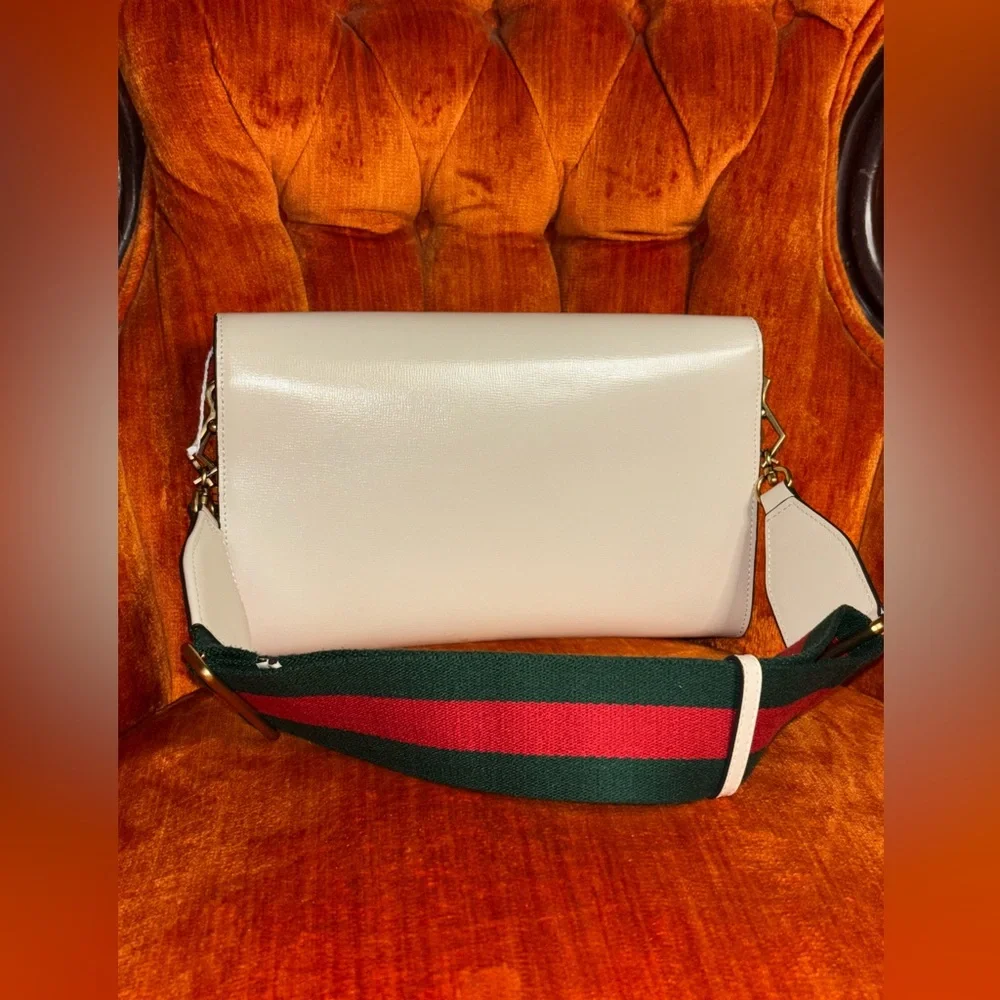 Gucci Horsebit 1955 Crossbody Mini White Leather - Picture 7 of 12